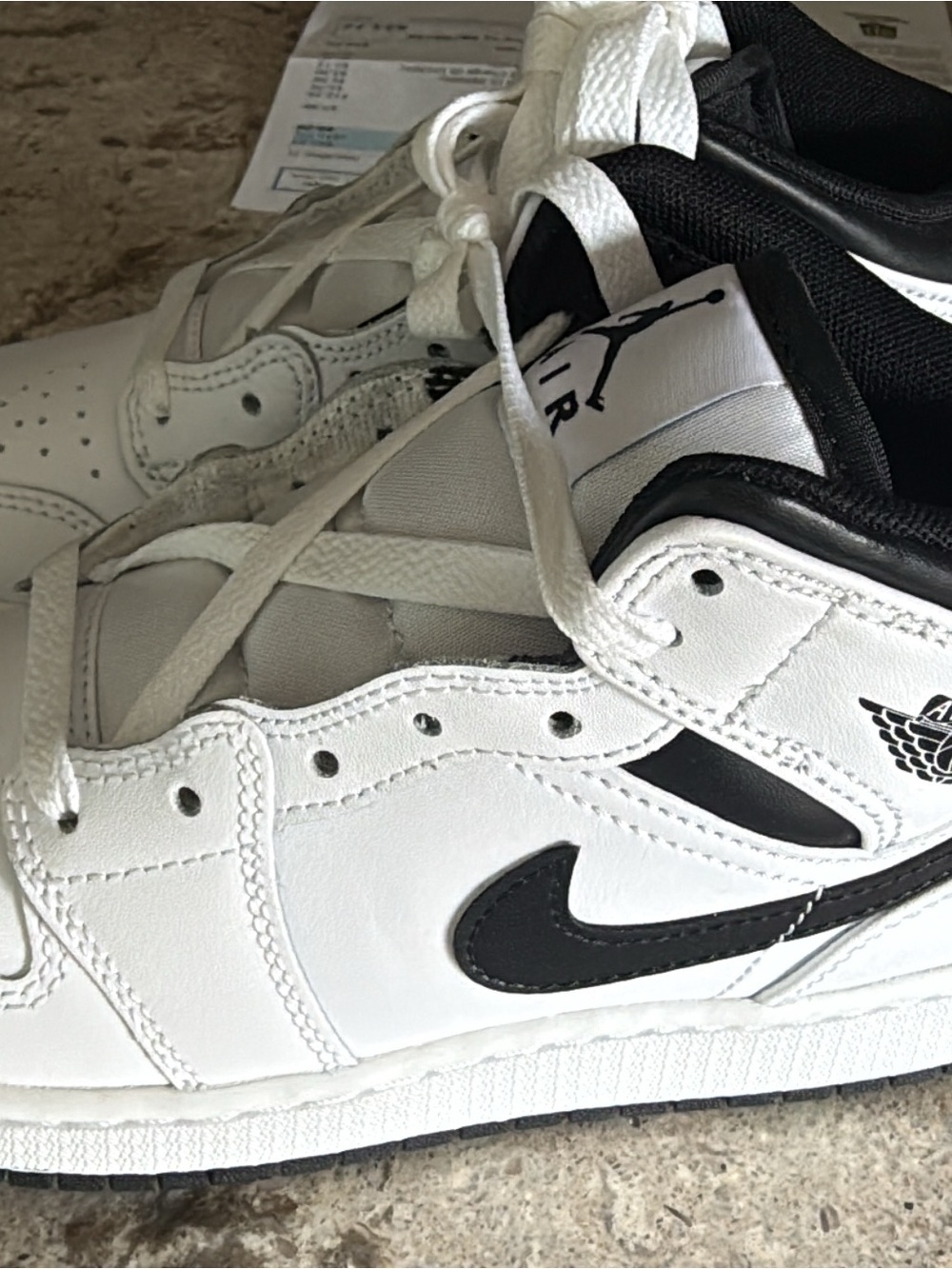Jordan Kids White and Black High-Top Sneakers